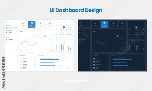 UI Dashboard Design Wireframe Elements