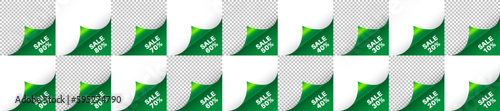 Sale banner with paper curled corner effect. Vector EPS 10
