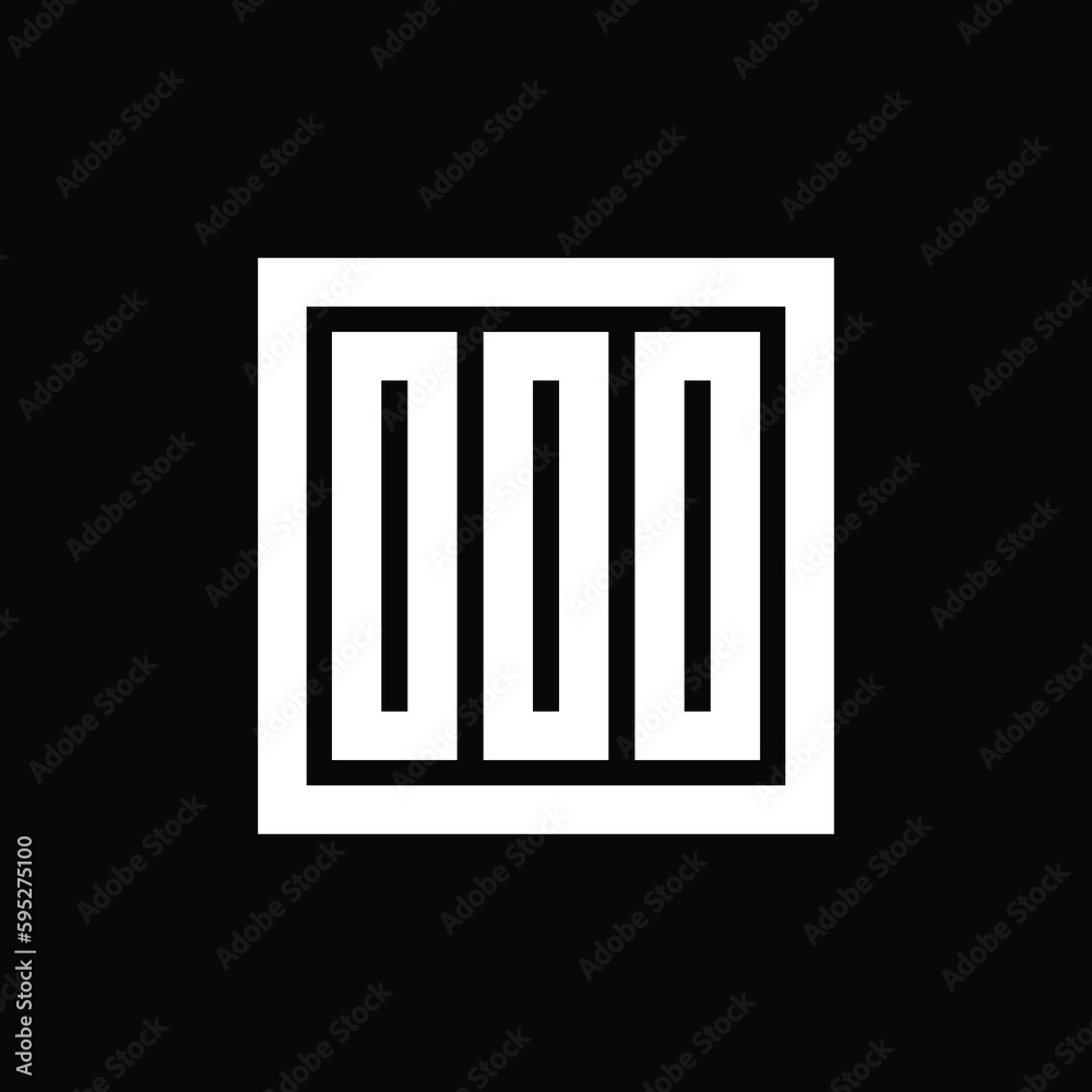 Number 000 logo icon design, square shape monogram logo vector Number 000 logo icon design, square shape monogram logo vector