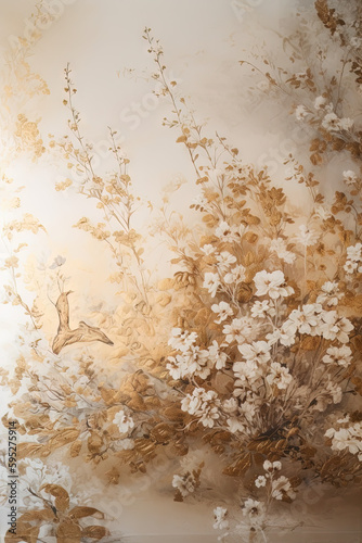 toile de fond texturée avec beaucoup de petites fleurs éthérées, style de peinture florale chinoise
