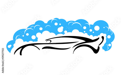 Stylized vector image of a car wash