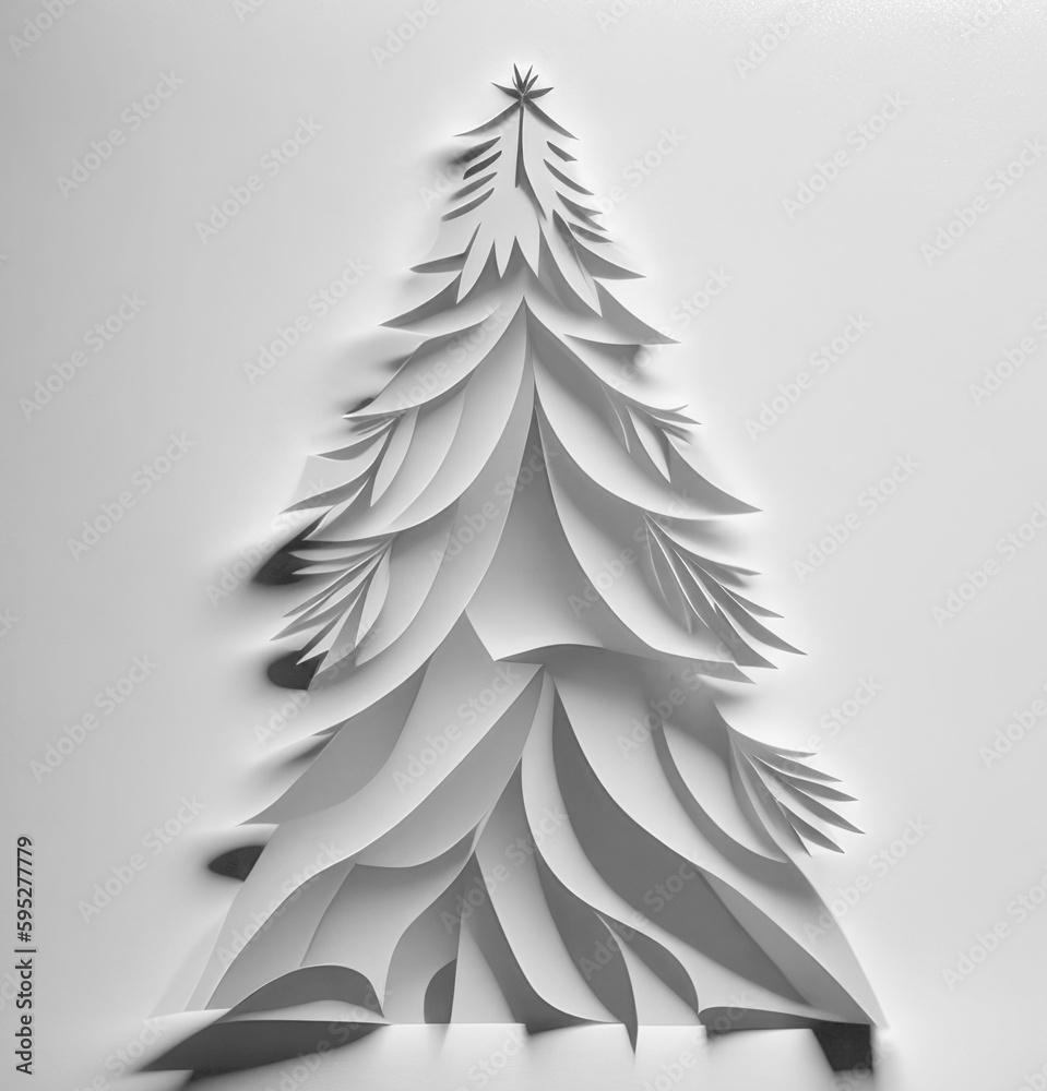 Christmas tree of paper Stock Illustration | Adobe Stock