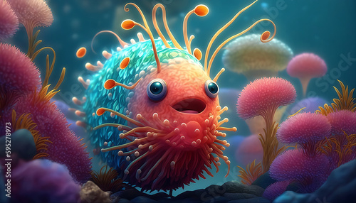 cute cartoon underwater inhabitants generative ai