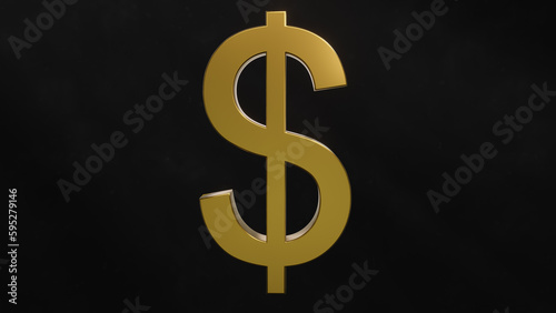 golden dollar sign on black