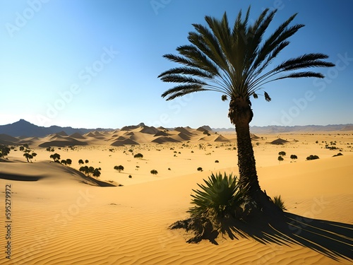 dates tree in a dry desert