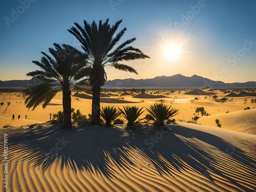 palm trees on a desert