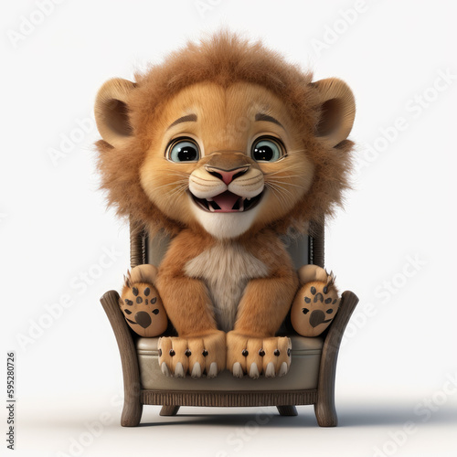 Funny cartoon lion