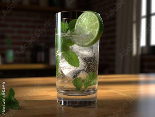 Glass of mojito cocktail
