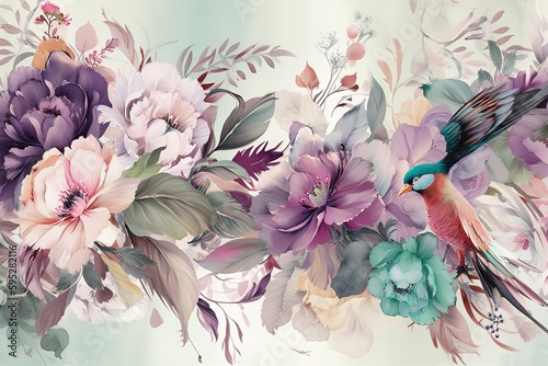 blossoming flowers painting