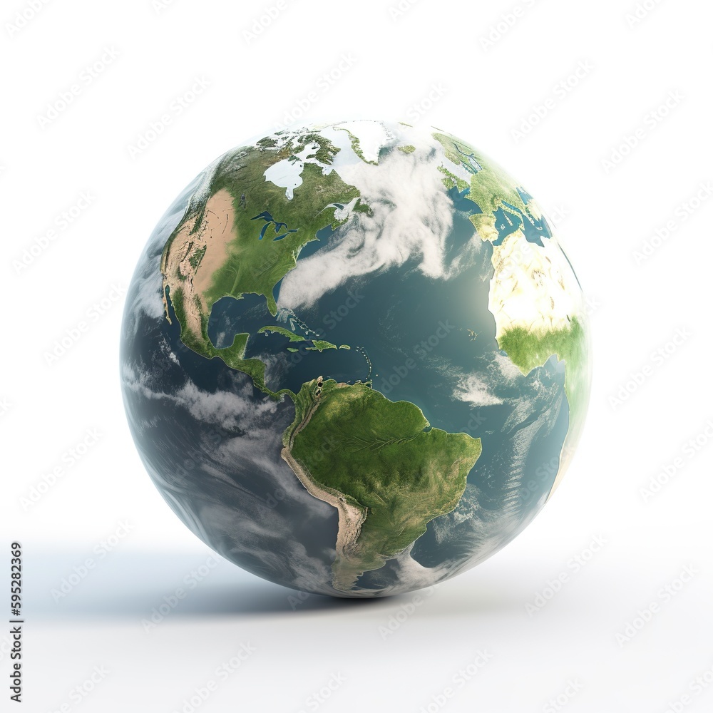 Fototapeta premium earth globe isolated on white background