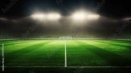 soccer field with spotlights