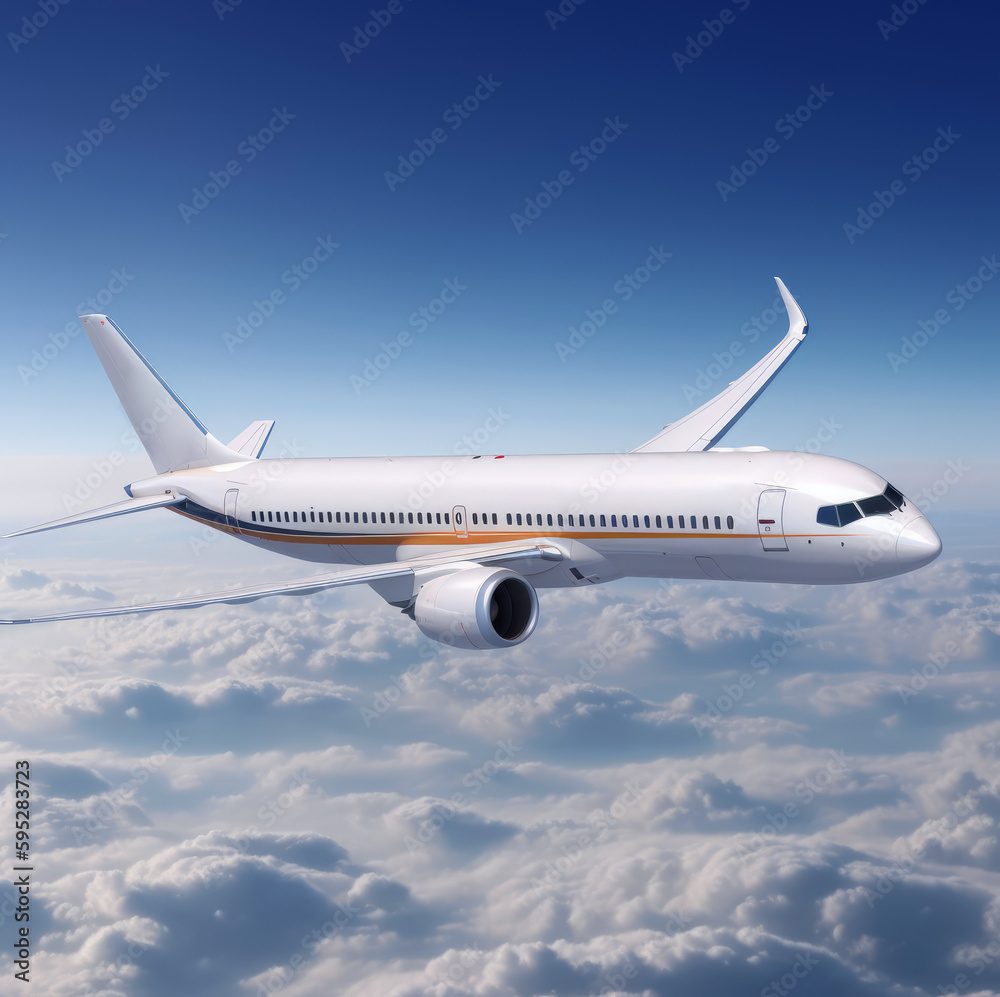 Obraz premium Passenger plane in the clouds