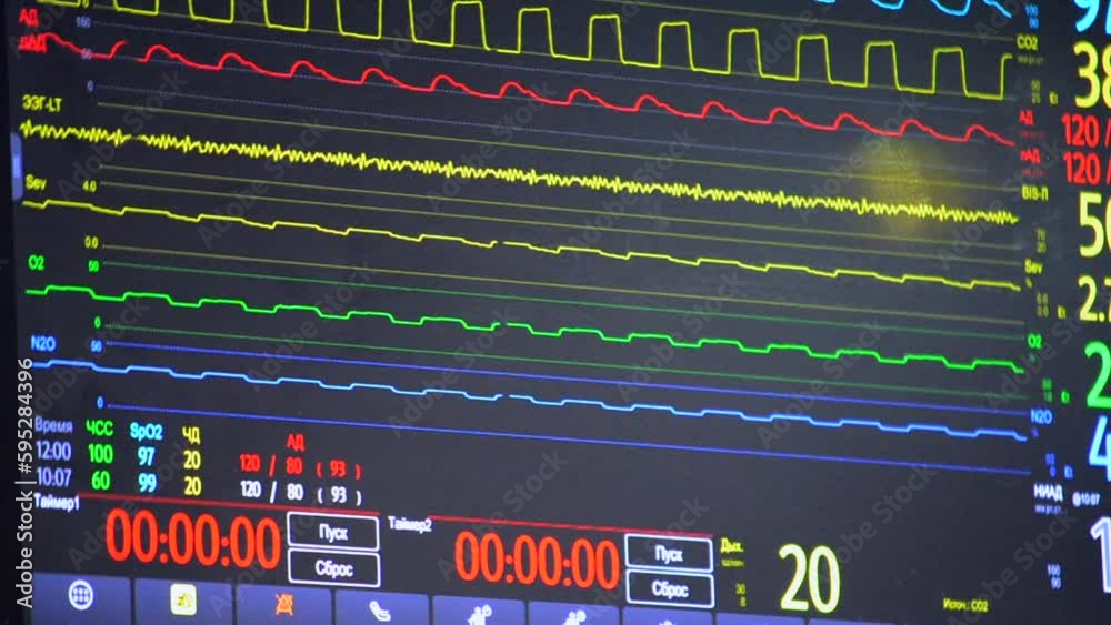 Modern patient monitor. Electronic Health Monitor displaying medical