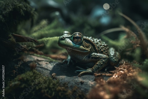 A frog in the forest. Generative AI