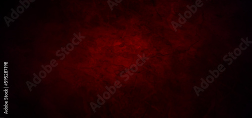 Dark Red horror scary background. grunge horror texture concrete. Dark grunge red concrete. Red textured stone wall background. Dark edges. Dark red grungy background or texture.