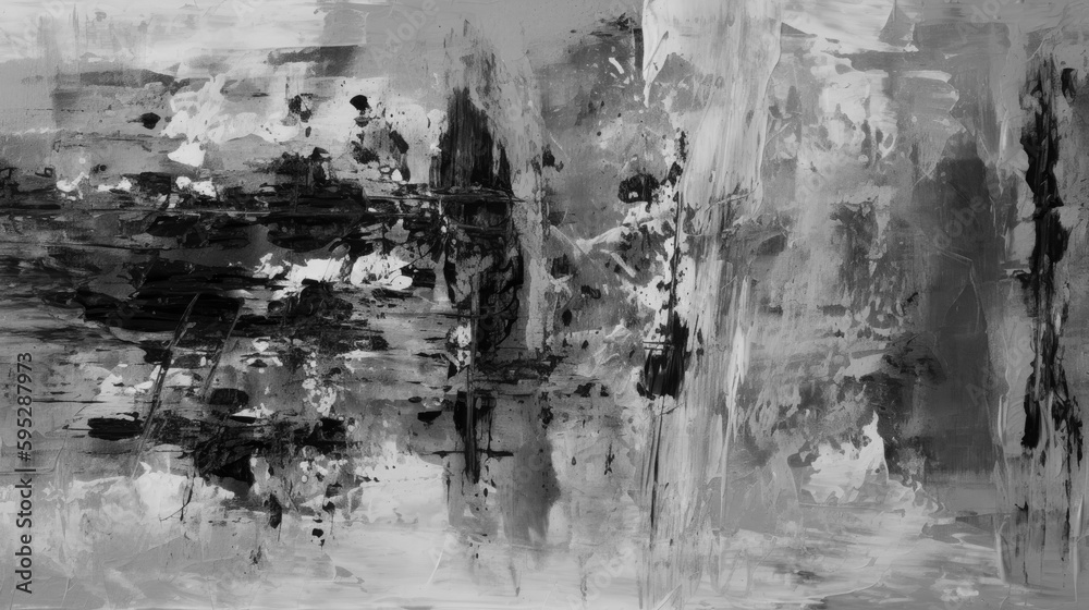 Fototapeta premium The abstract black and white painting texture background. ai generated