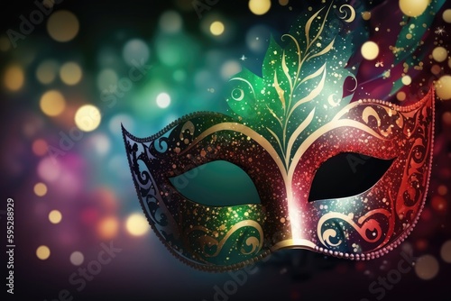 Venetian carnival mask on abstract bokeh background © Олег Фадеев