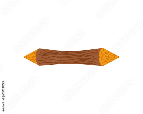 Tree gnawed by beaver. forest log. Vector illustration