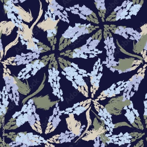 Neutral Colour Abstract Floral Seamless Pattern Design