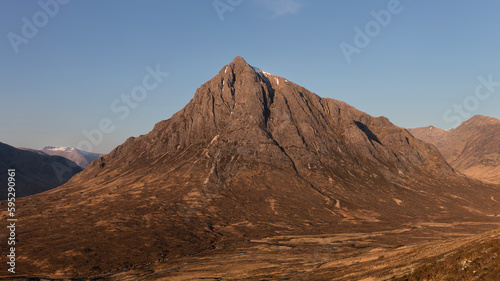 Stob Dearg of Buachaille Etive Mor bathed in early morning sunlight