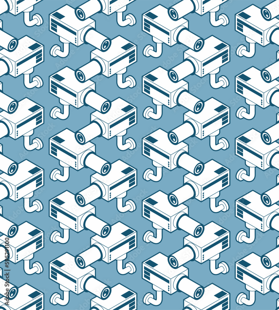 Videcam pattern seamless. Security camera background. Vector texture