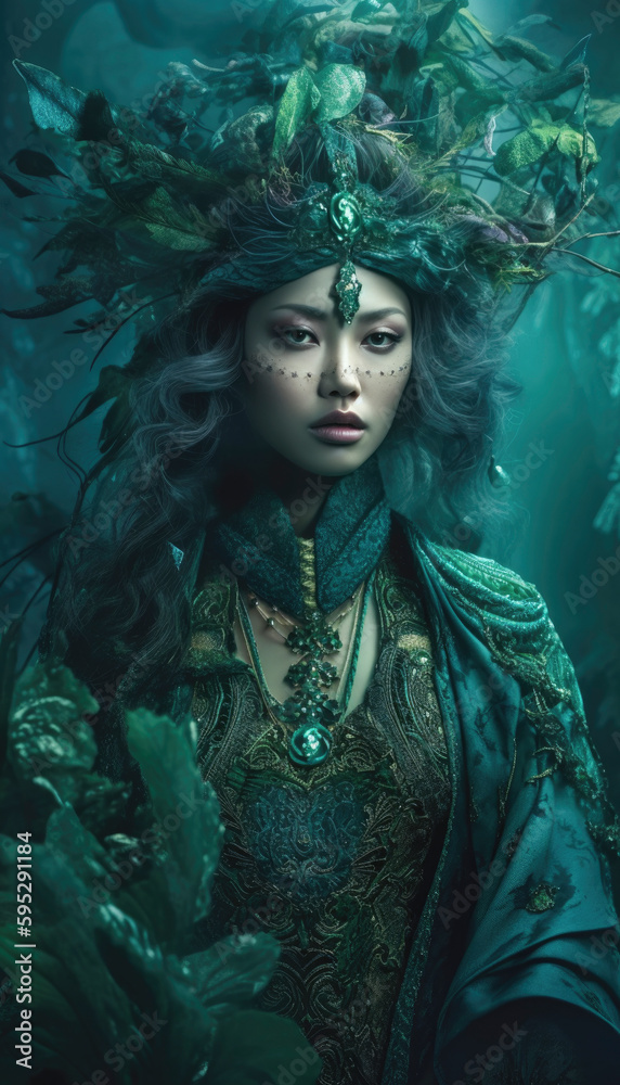 Obraz premium Mythical chinese goddess, a legend from the ancient China. Generative AI illustrations