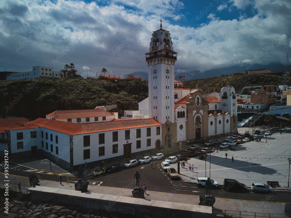 Candelaria Basilica as seen from a drone