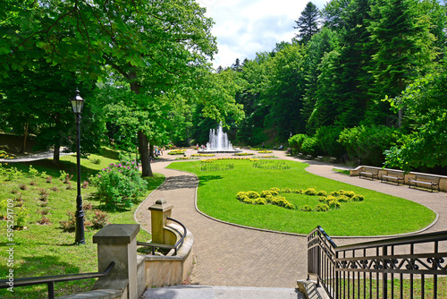 Fototapeta Naklejka Na Ścianę i Meble -  Spa park in Iwonicz Zdroj