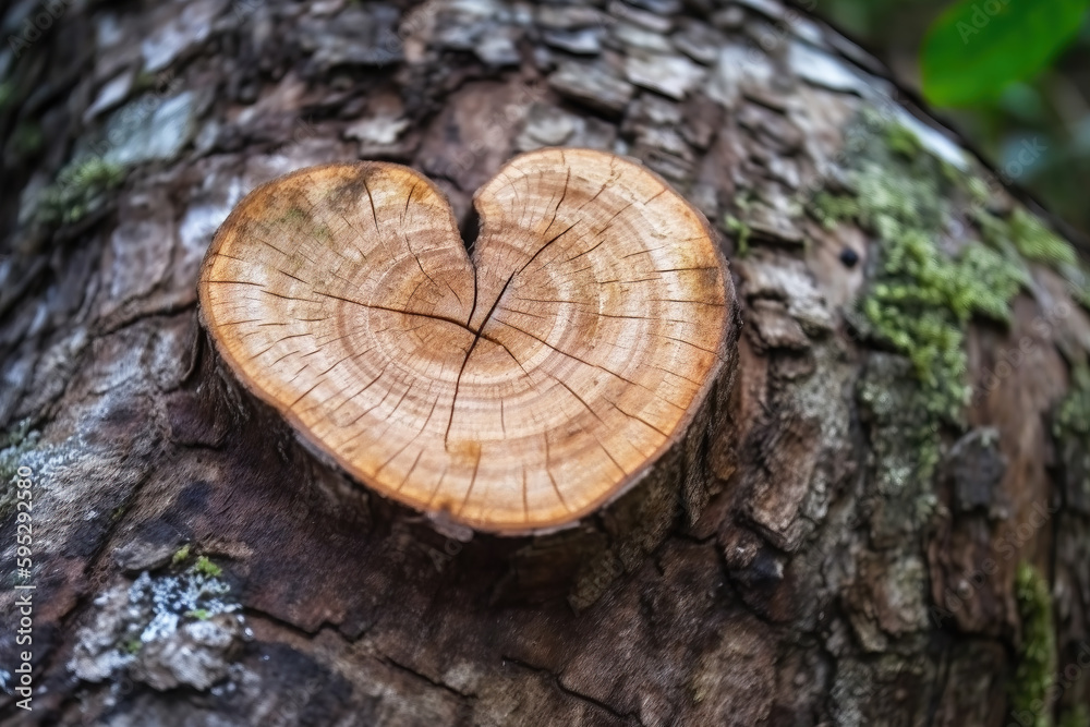 Heart on a tree, branch - Environment, eco-friendly, healthy, ecology background, generative ai Heart on a tree, branch - Environment, eco-friendly, healthy, ecology background, generative ai