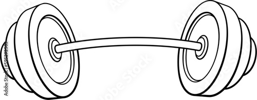 A weight lifting or weightlifting barbell or dumbbell concept icon illustration.