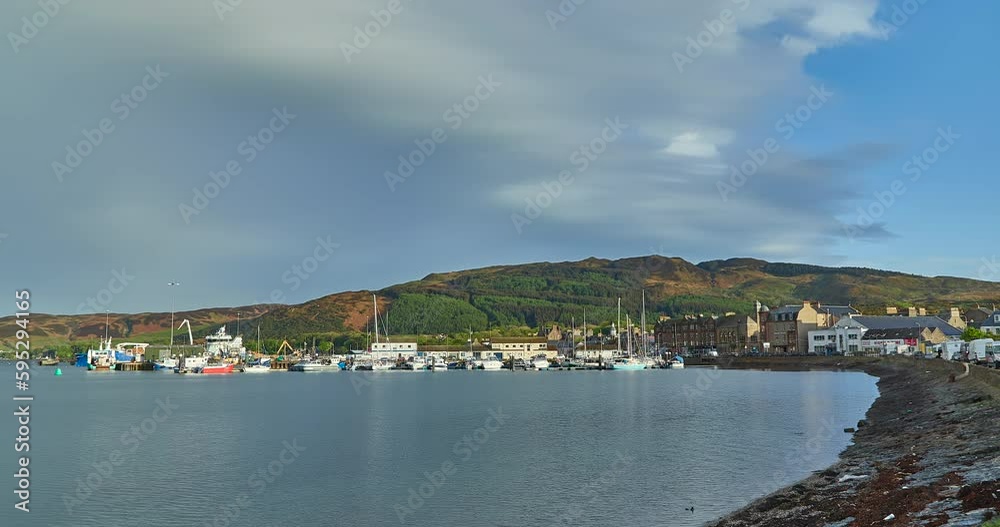 Time lapse of the town of Campbeltown, Kintyre peninsula, Kintyre, Scotland, United Kingdom Time lapse of the town of Campbeltown, Kintyre peninsula, Kintyre, Scotland, United Kingdom