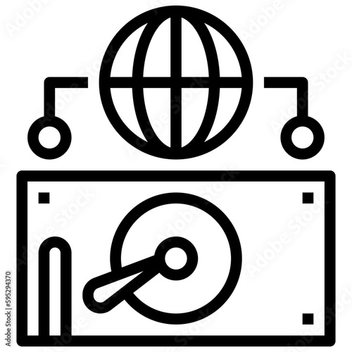 gpu line icon,linear,outline,graphic,illustration