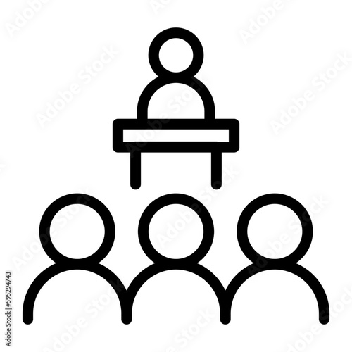 Seminar icon in thin line style