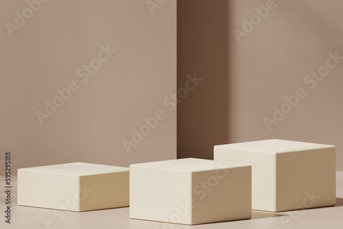 Scene with a podium for product presentation, 3d rendering