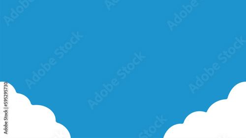 入道雲が浮かぶ夏の青空 - サマータイム･旅行のイメージのシンプルな背景素材- 16:9
