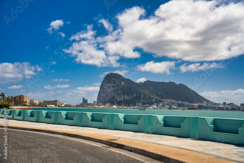 Famous rock of Gibraltar, view from the road