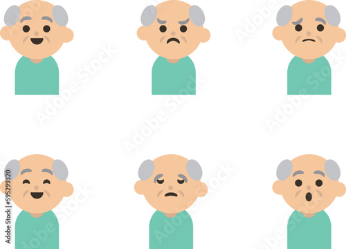 おじいさんの表情セット