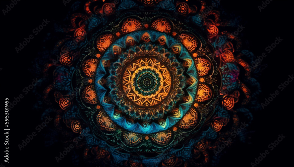 Bold abstract circle creates futuristic indigenous mosaic generated by AI Bold abstract circle creates futuristic indigenous mosaic generated by AI