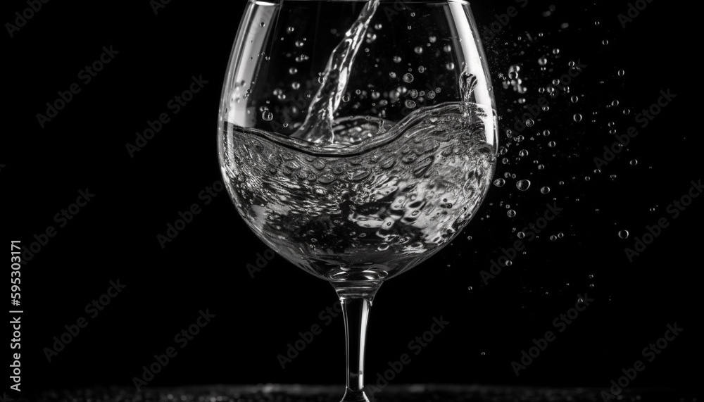 Luxury wine pours from crystal glass wave generated by AI Luxury wine pours from crystal glass wave generated by AI