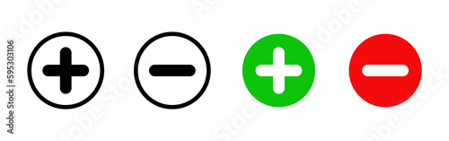 Εκτύπωση καμβά Vector Plus and Minus icon set