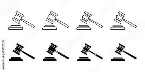 Vector Gavel icon set