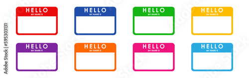 Hello My Name Is vector name tag card collection