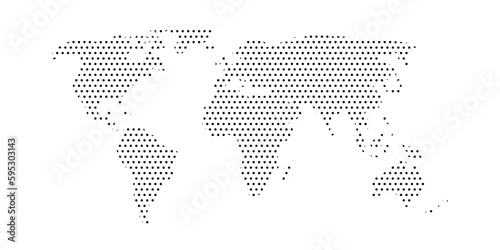 Wallpaper Mural Vector World Map in dotted lines Torontodigital.ca