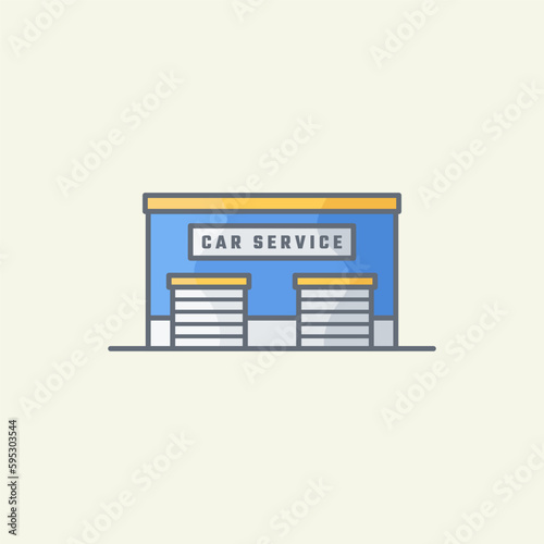Car service center vector illustration