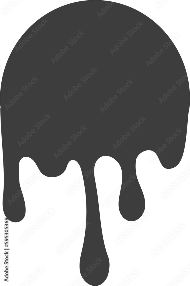Melted drips round shape. Drop flow of black liquid. Sauce chocolate ink splashes Melted drips round shape. Drop flow of black liquid. Sauce chocolate ink splashes
