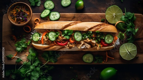 Mouth-watering Banh Mi Sandwich with Lemongrass Chicken