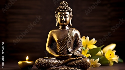 Buddha image  Buddhism. AI generator
