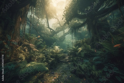 Rainforest jungle tree. Generate Ai © nsit0108