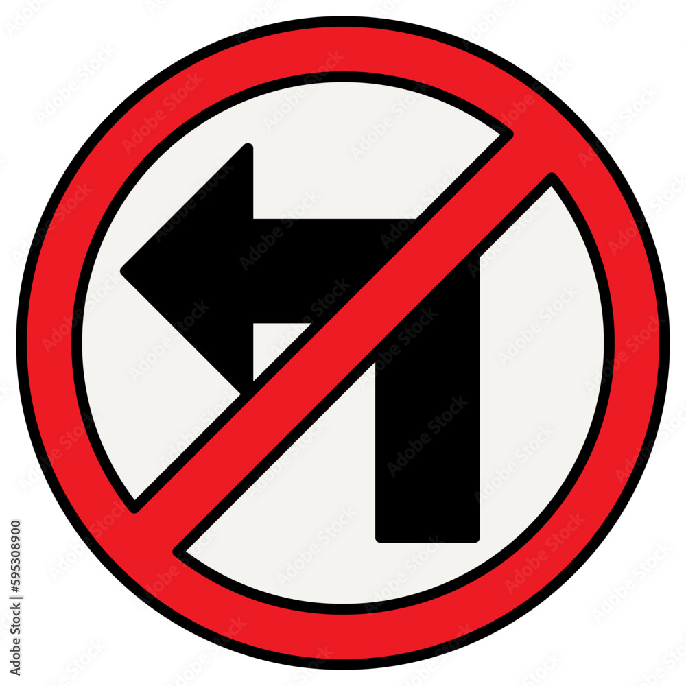 no turn left traffic sign