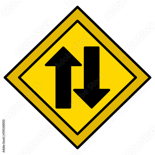 Free Download two way arrow. yellow road sign - GFXLoad